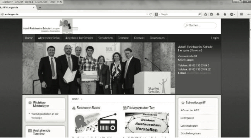 Die Homepage der ARS